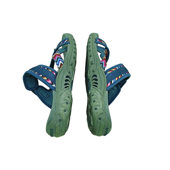 Skechers Womens Navy Blue Reggae Zig Swag Multicolor Strap Flip Flop Sandal Sz 7 - Picture 5 of 11